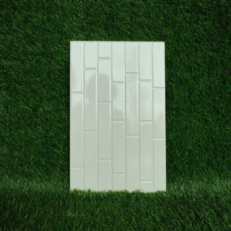 keramik dinding 25x40 Benson white / Embossed