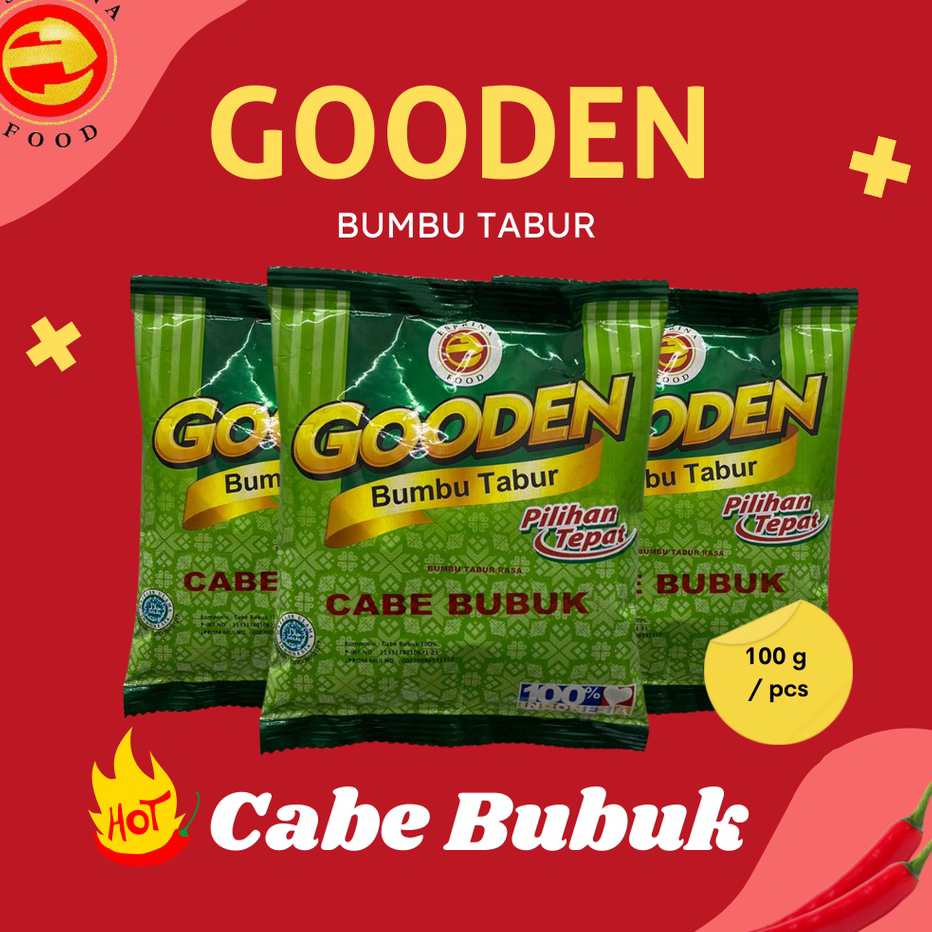 

Harga Murah Bumbu Tabur - GOODEN - Rasa CABE BUBUK - CHILLI POWDER - Cabe Bubuk - Kemasan 100 gram