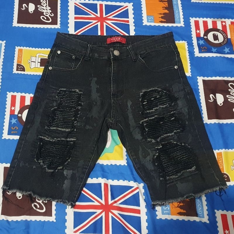 RUCAS BLACK CAVIAR LEATHER SHORTS ORIGINAL LIMITED EDITION CELANA PENDEK RUCASCO AUTHENTIC LOCAL BRA
