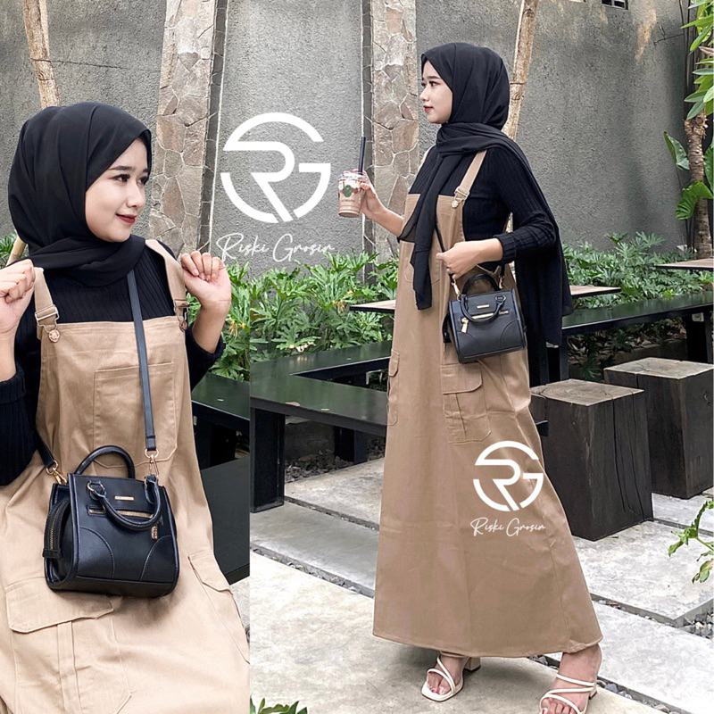 KANYA Overall Rok Wanita Katun Premium Jumpsuit Rok Casual Overall Dress Wanita