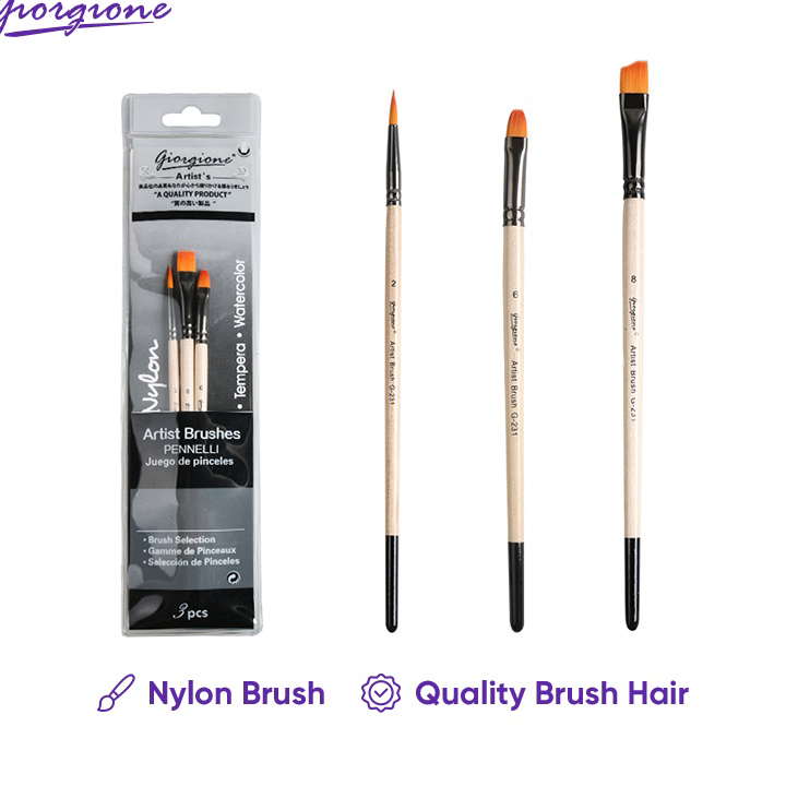 

Terkini Giorgione Kuas Lukis Oil Paint Brush Set 3 Pcs Nylon ➔➝✺❇