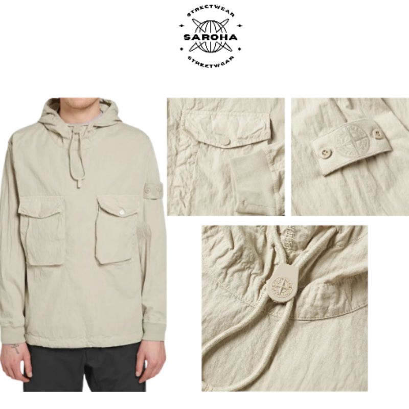 TOP STONEY | GHOST SMOCK RESIN COTTON POPOVER HOODED