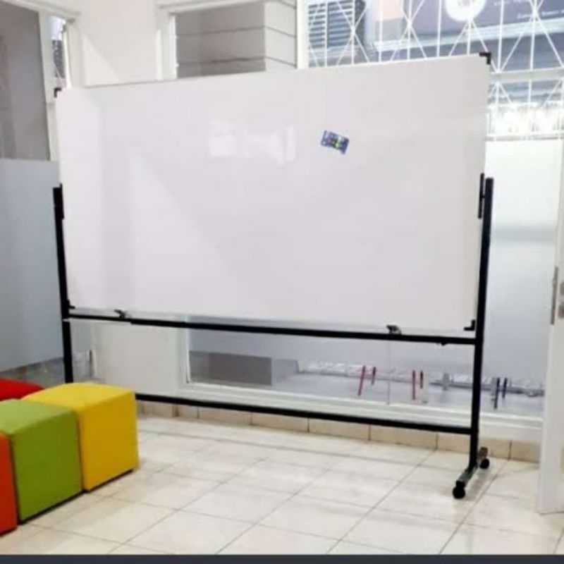 

Papan Tulis Whiteboard 120x120cm Standing Besi