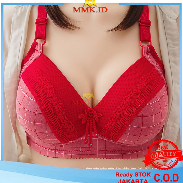TREN TERBARU Bra Wanita Ukuran Jumbo Bh Big Size Motif Kotak Busa Tebal Import