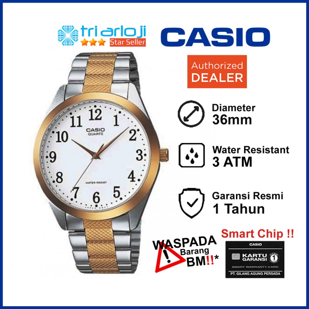 CASIO MTP-1274SG-7BDF Jam Tangan Pria Analog Stainless Silver/Gold CASIO MTP-1274SG-7B MTP1274SG
