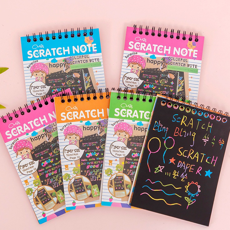 

Harga Murah Scratch Note Magic Kecil 14cm x 10cm / Buku Gambar Gores Magic Ready