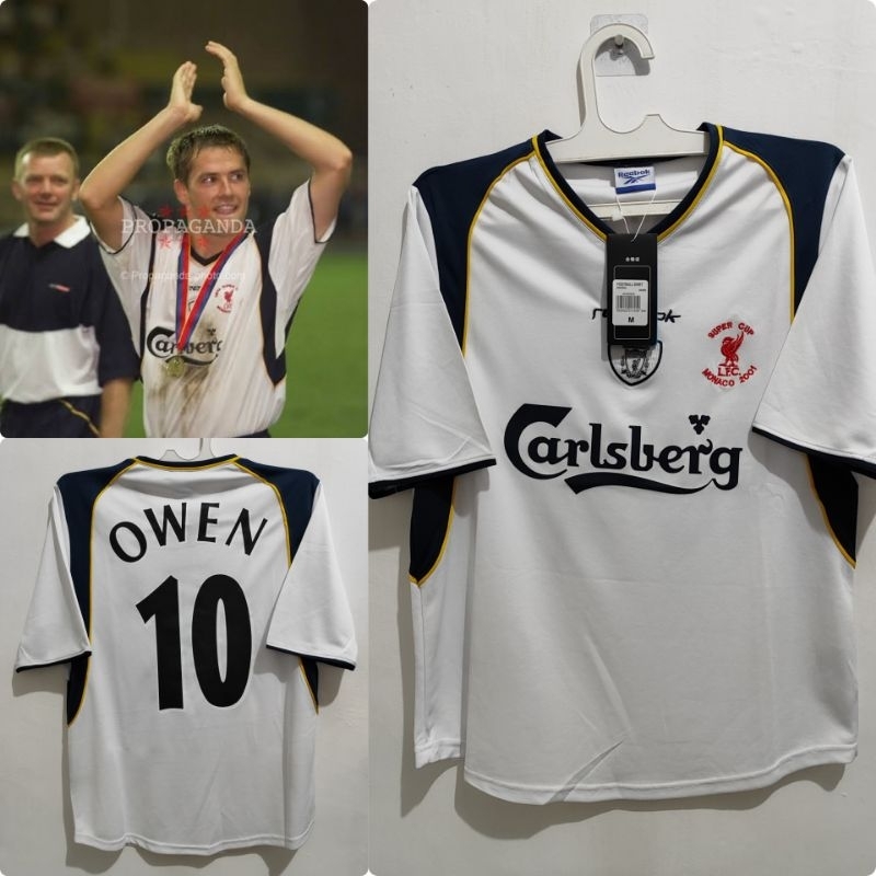 Jersey Retro Liverpool Owen Away 2001 Juara Super Cup 2001