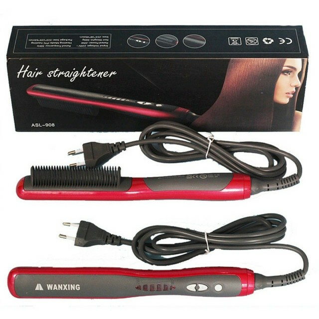 Paling Diminati.. Catok Sisir Pelurus Rambut Hair Straightener HQT-908 // Hair straigthener comb FH9