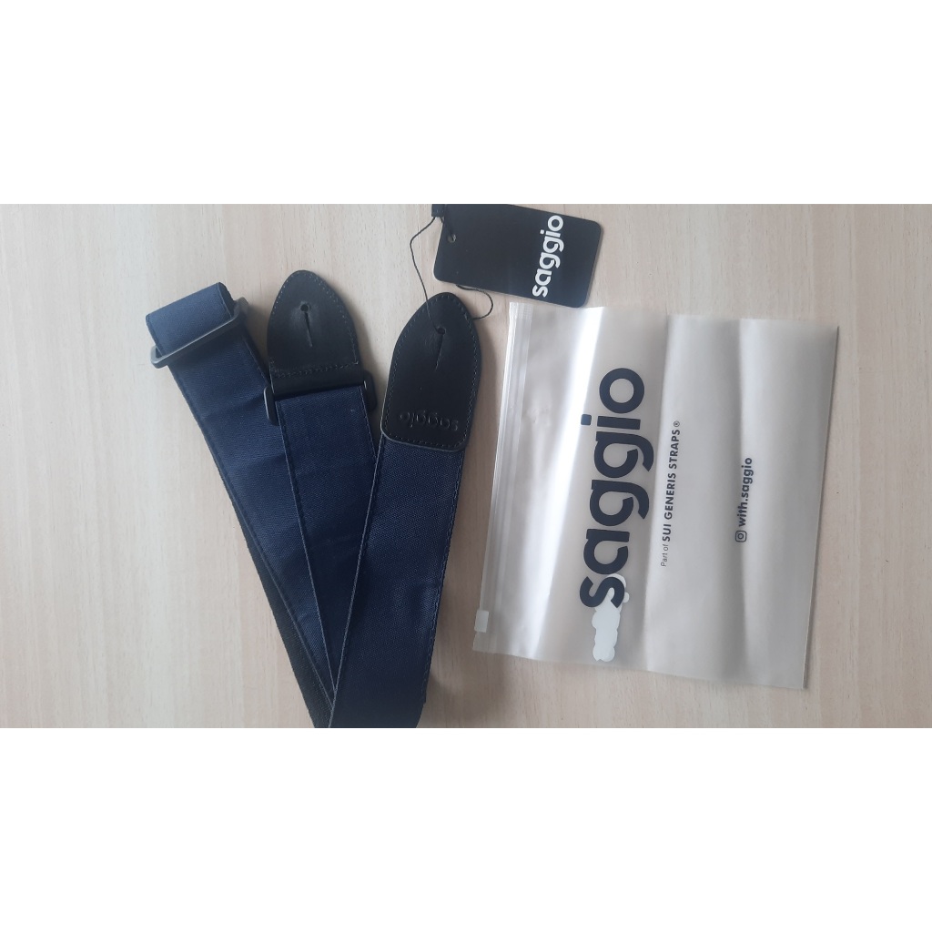 Strap Gitar Saggio Original Tali Gitar Strap Bass Tali Bass Navy Blue