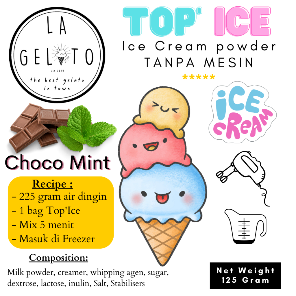 

Bubuk Es Krim Top Ice Rasa Choco Mint Enak Murah Mudah Dibuat Tanpa Mesin