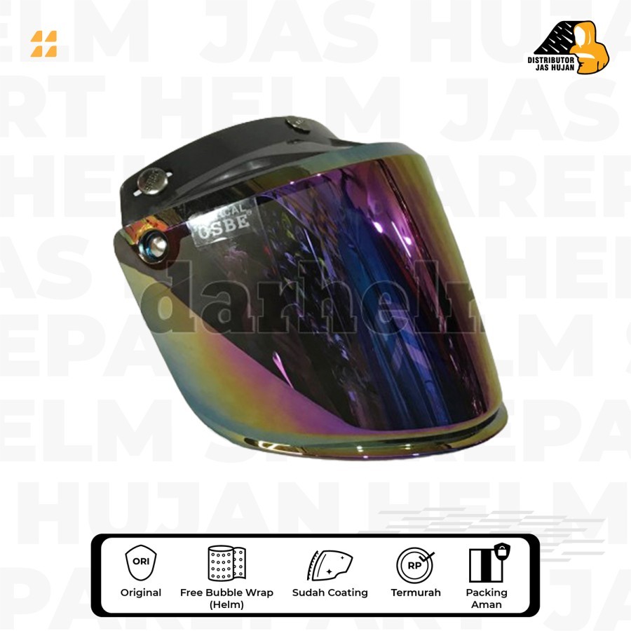 Kaca Helm Bogo Rainbow / Pelangi / Retro