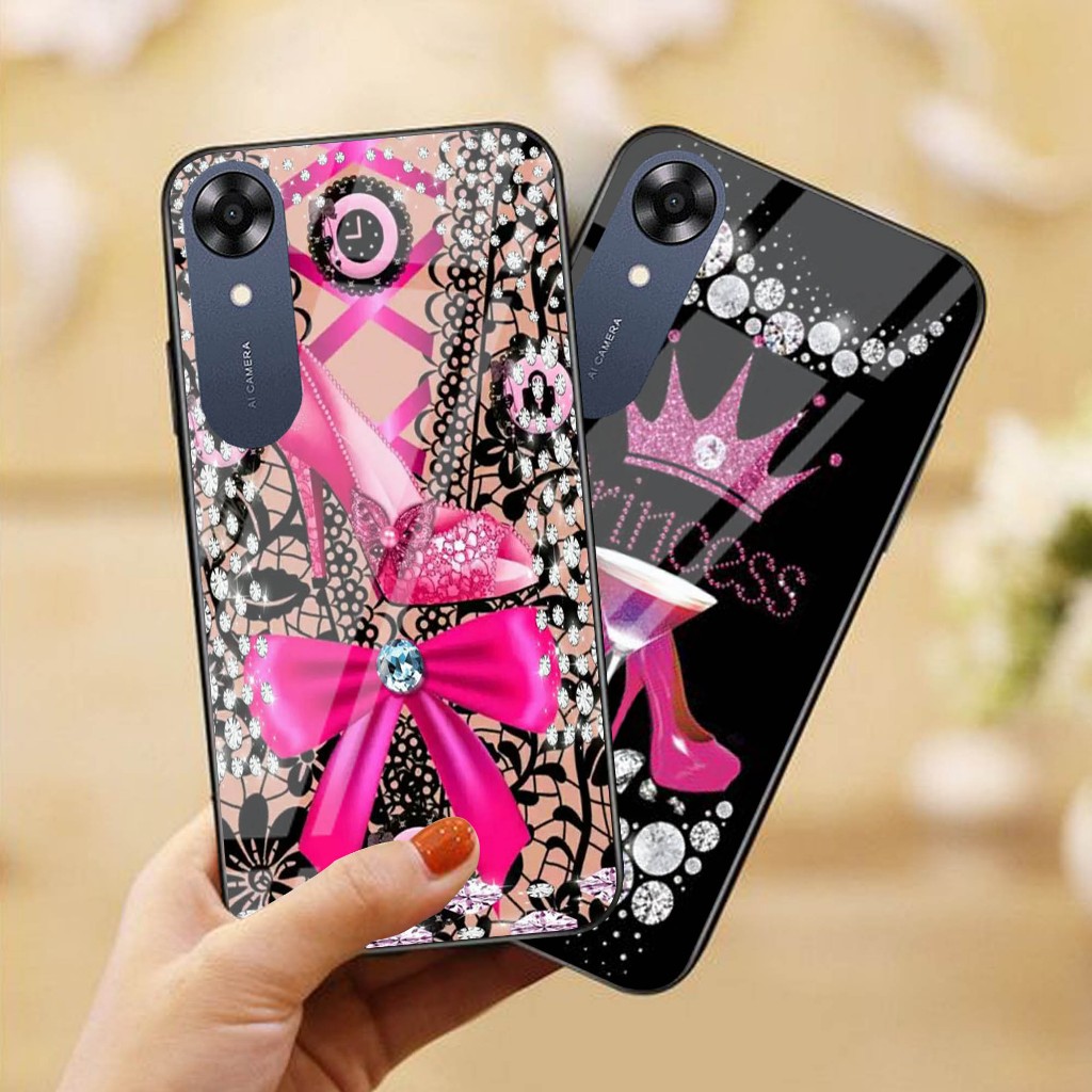 Case Kaca Kilau Oppo A17 A17k - Case Oppo A17 A17k - Softcase Kaca Glossy Oppo A17 A17k - Casing Opp