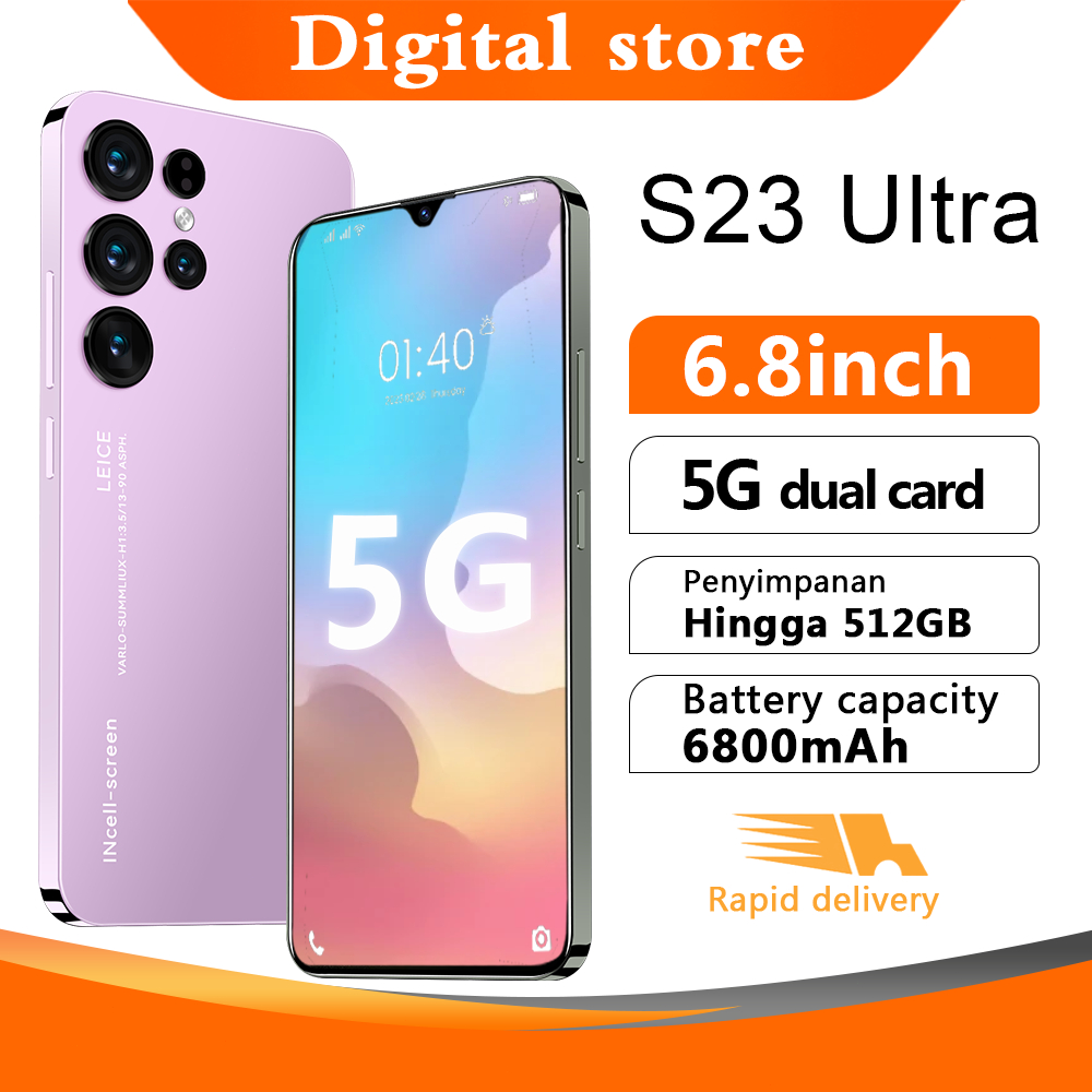 【Sangat Dipuji】Hp Murah S23 Ultra 5G Handphone android 4g/5g 68MP 6.8inci 16GB + 512GB Pengiriman Gr