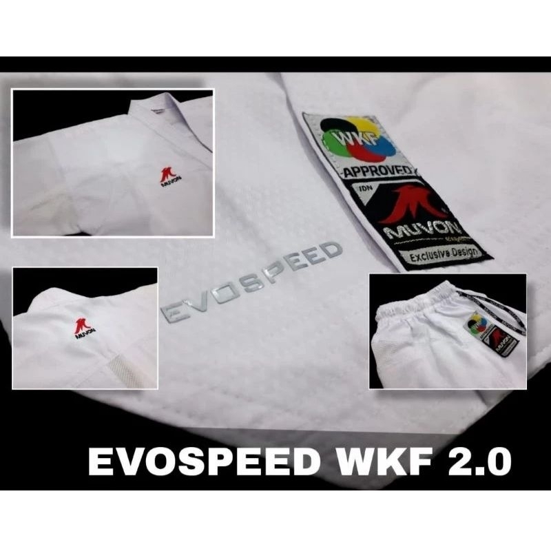 BAJU KARATE KUMITE MUVON EVOSPEED 2.0 WKF APPROVE SIZE 2 DAN 5