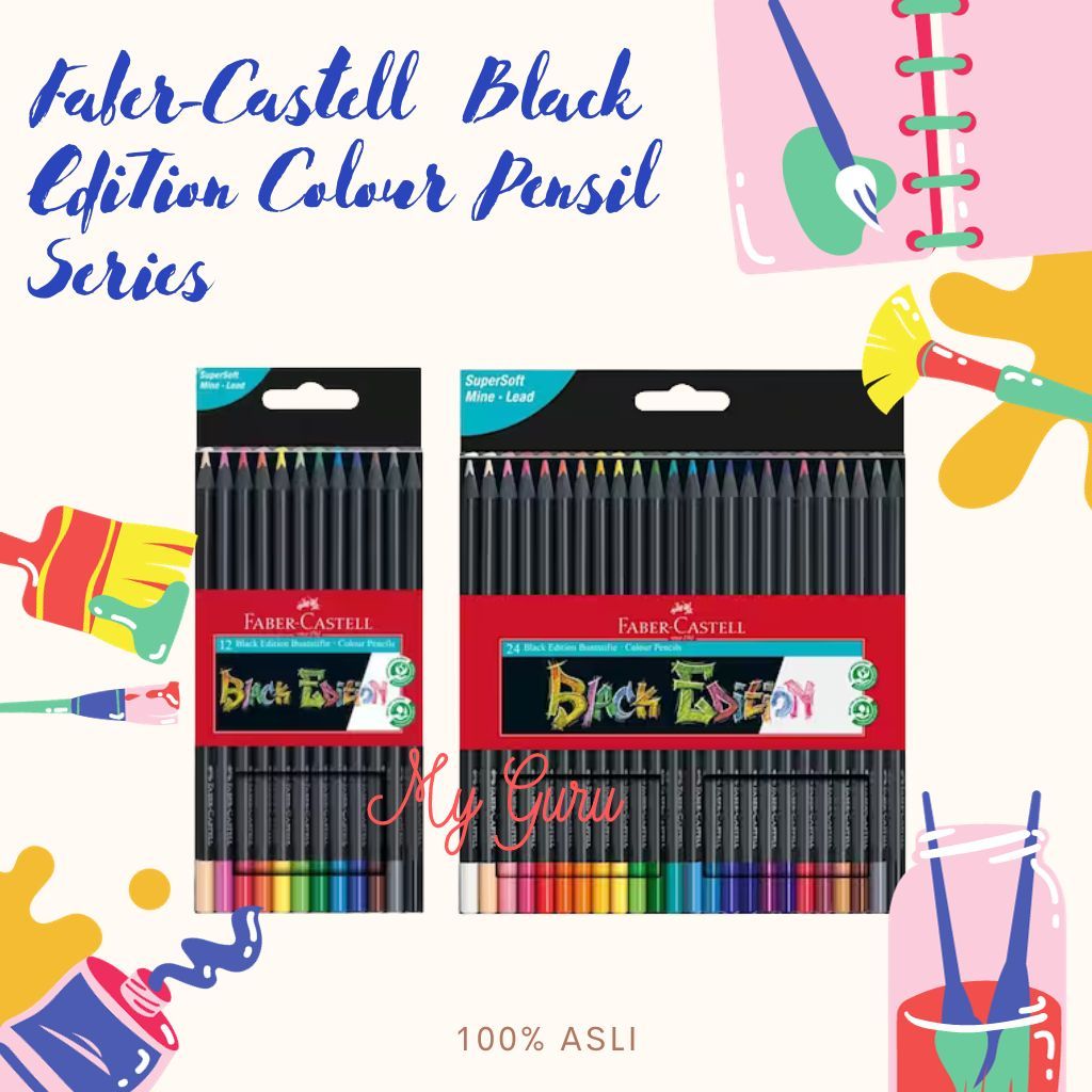 

[SET] FABER CASTELL BLACK EDITION COLOUR PENCIL SERIES / PENSIL WARNA BLACK EDITION FABER-CASTELL