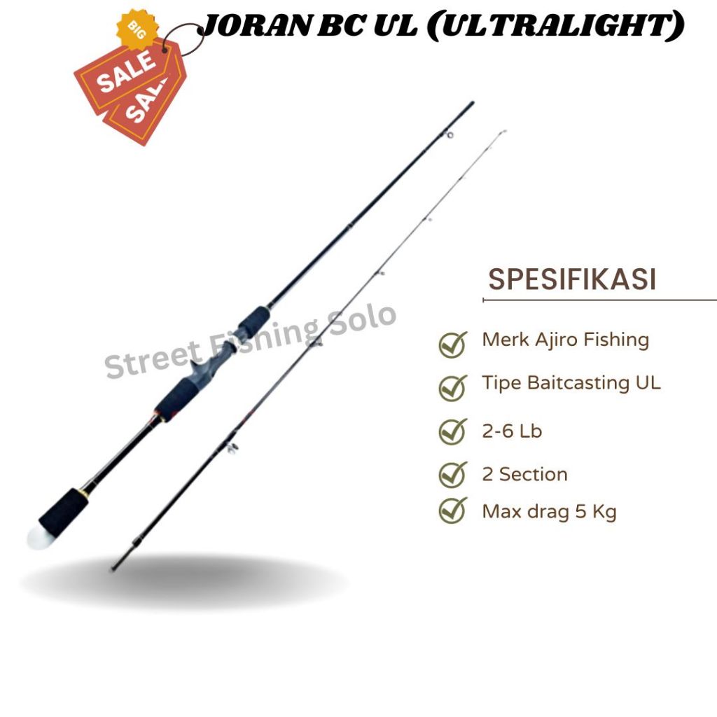 Joran Casting BC Ajiro Sniper Baitcasting UL murah