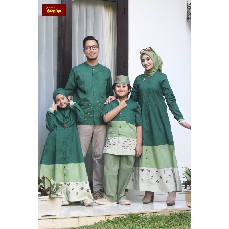 Sarimbit Dannis Terbaru d' Ayara Emerald Abaya Dewasa Koko Ayah Gamis Ibu Jubah Kids Takwa anak busa