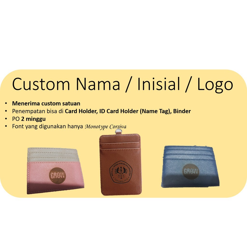 

Custom Logo Laser / Emboss/ Sablon / Print Perusahaan Instansi Nama Laser Satuan