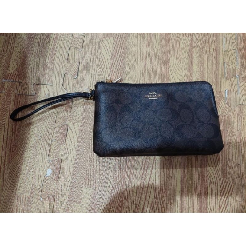 Coach Double Corner Zip Wristlet Large