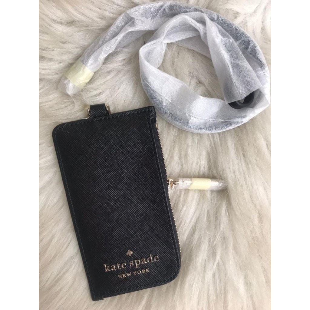 

LANYARD staci id tag lanyard black saffiano leather