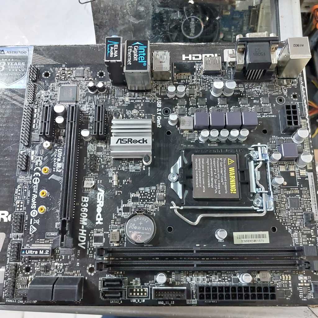 mainboard motherboard B360 asrock B360m-hdv socket 1151 gen 8 gen 9 nvme