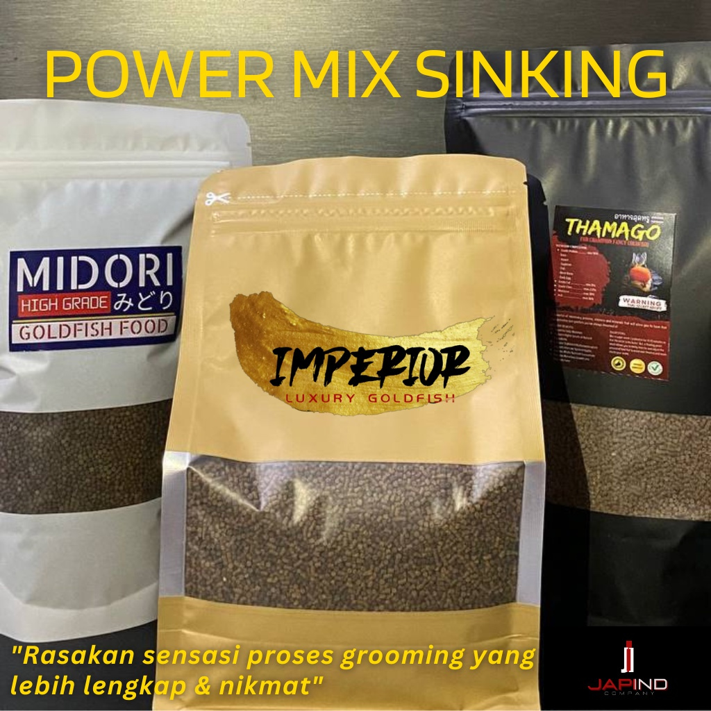 Pakan/Pelet Ikan Koki/Goldfish Mix Sinking - Thamago X Midori (50:50) 1500 Gram