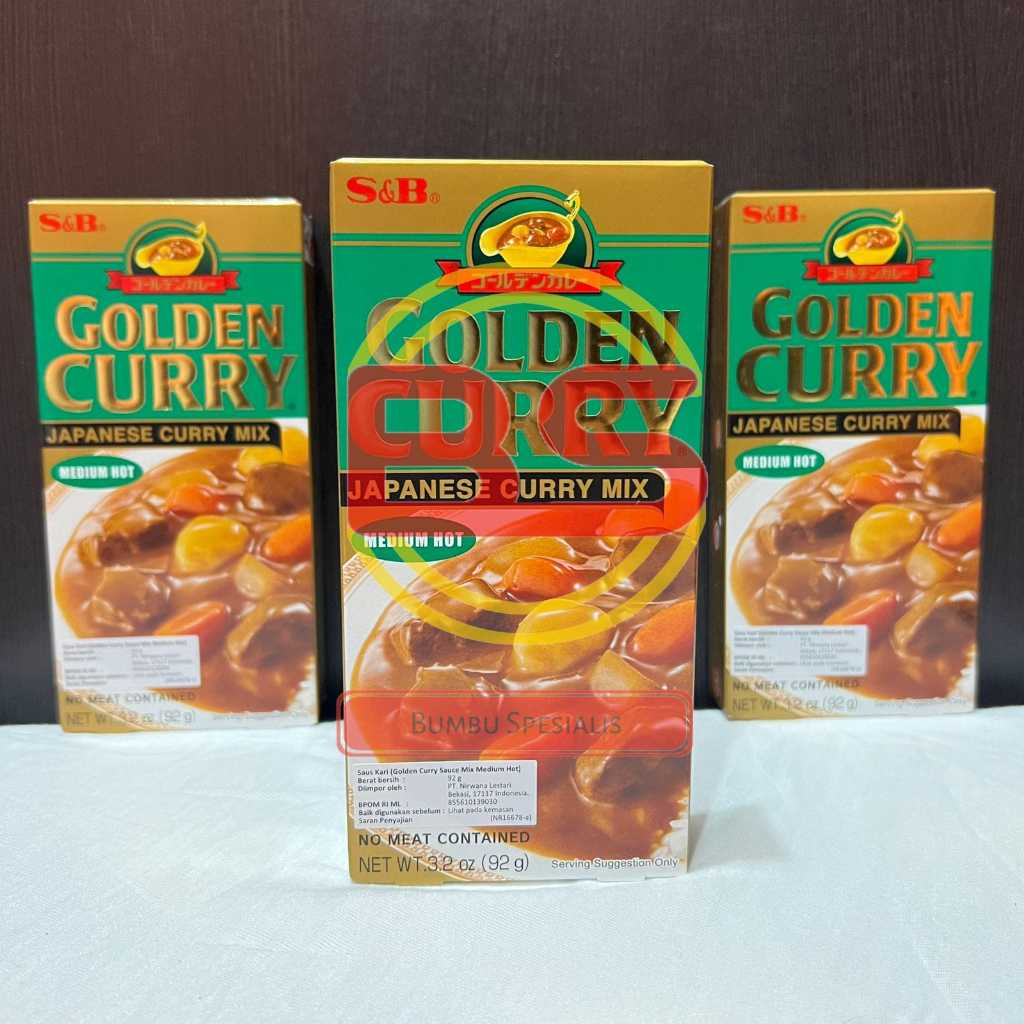 

S&B Golden Curry Sauce Mix Medium Hot (LVL2) 92gr / Bumbu Dapur Saus Kari Kare Import Jepang