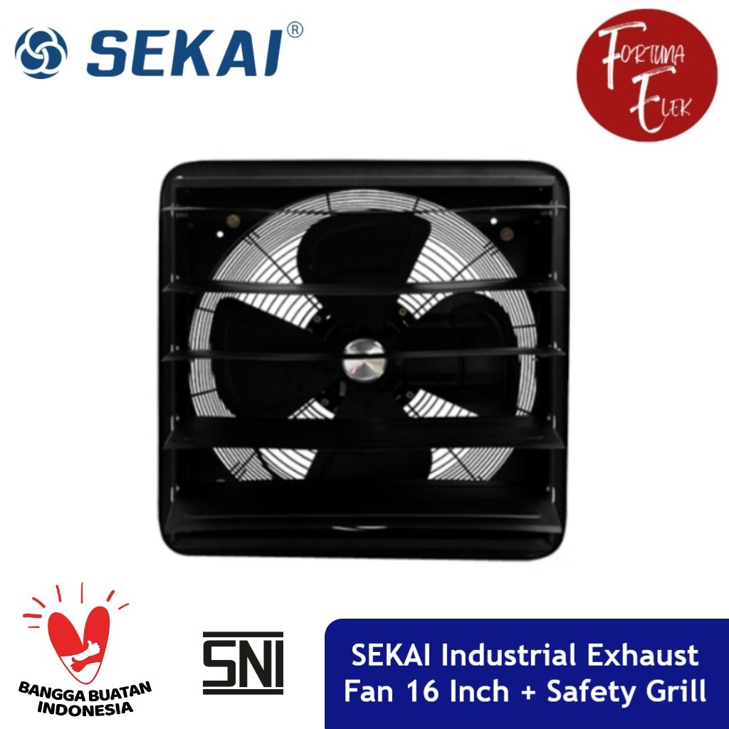 Sekai Exhaust Fan Industrial Besar 16 Inch + Safety Grill IME 1693 NS / 1493 NSHexos Industri dengan