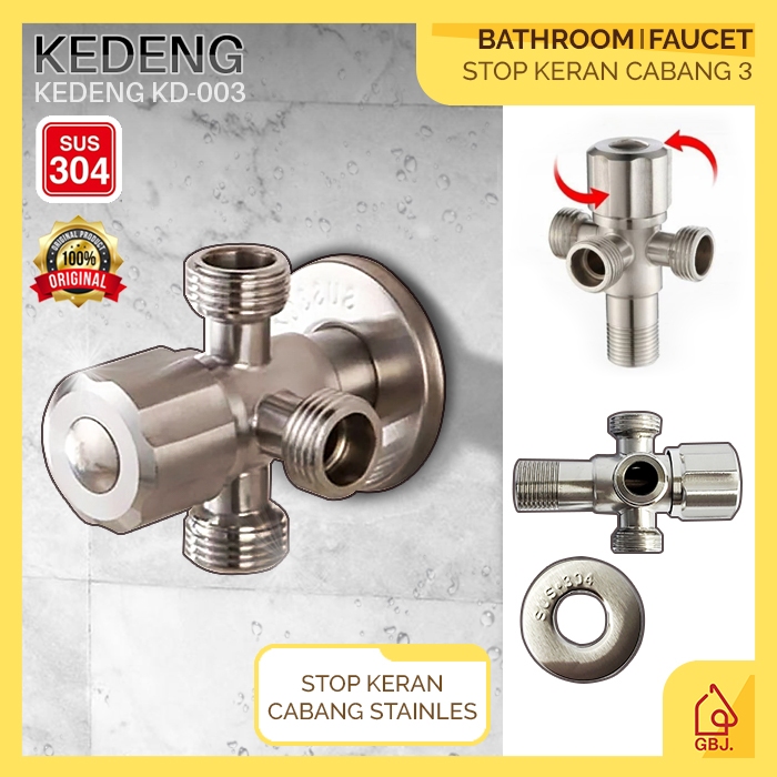 STOP KERAN CABANG 3 STAINLESS STEEL SUS304 / STOP KRAN CABANG TIGA