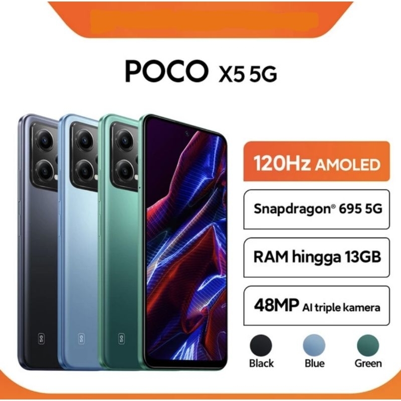 Xiaomi POCO X5 5G  [6/128GB] & [8/256GB] Snapdragon 695 Garansi resmi