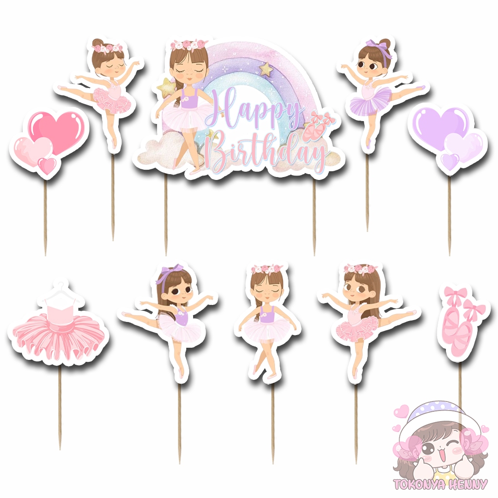 Topper Cake Hiasan Kue Ulang Tahun motif BALERINA GADIS PENARI