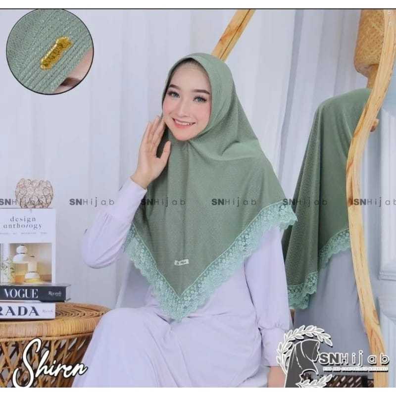 HIJAB INSTAN PET TEPI BRUKAT MIX RENDA MATT JERSEY BY SN HIJAB - SHIREN