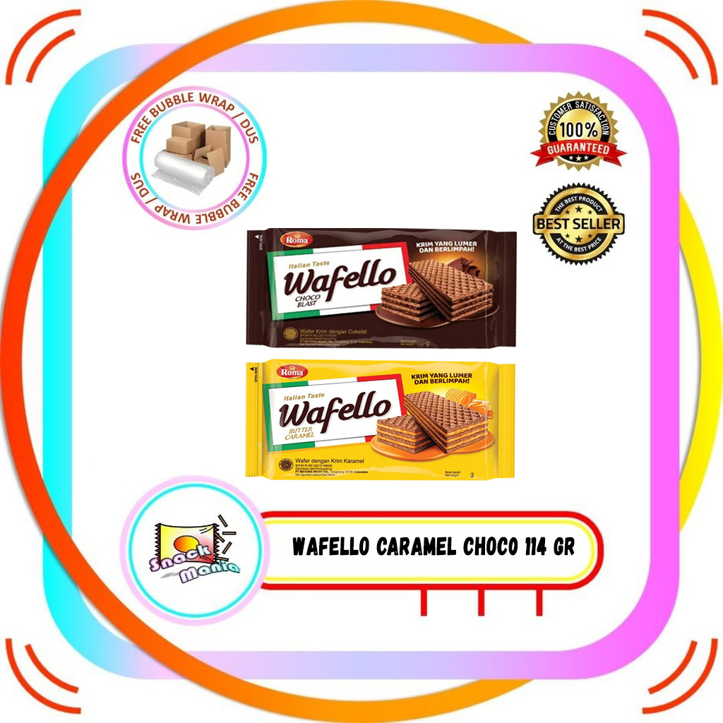 

Wafello Wafer Butter Caramel 114 gr Choco 117 gr Italian Taste