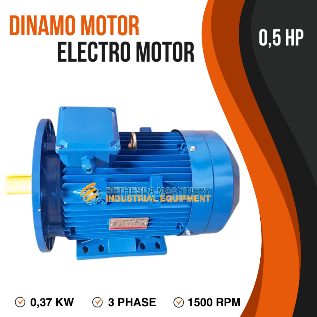 0.5 HP 0.37 KW 1500 RPM Dinamo Motor 3Phase Motor Listrik 0,5HP Electrical