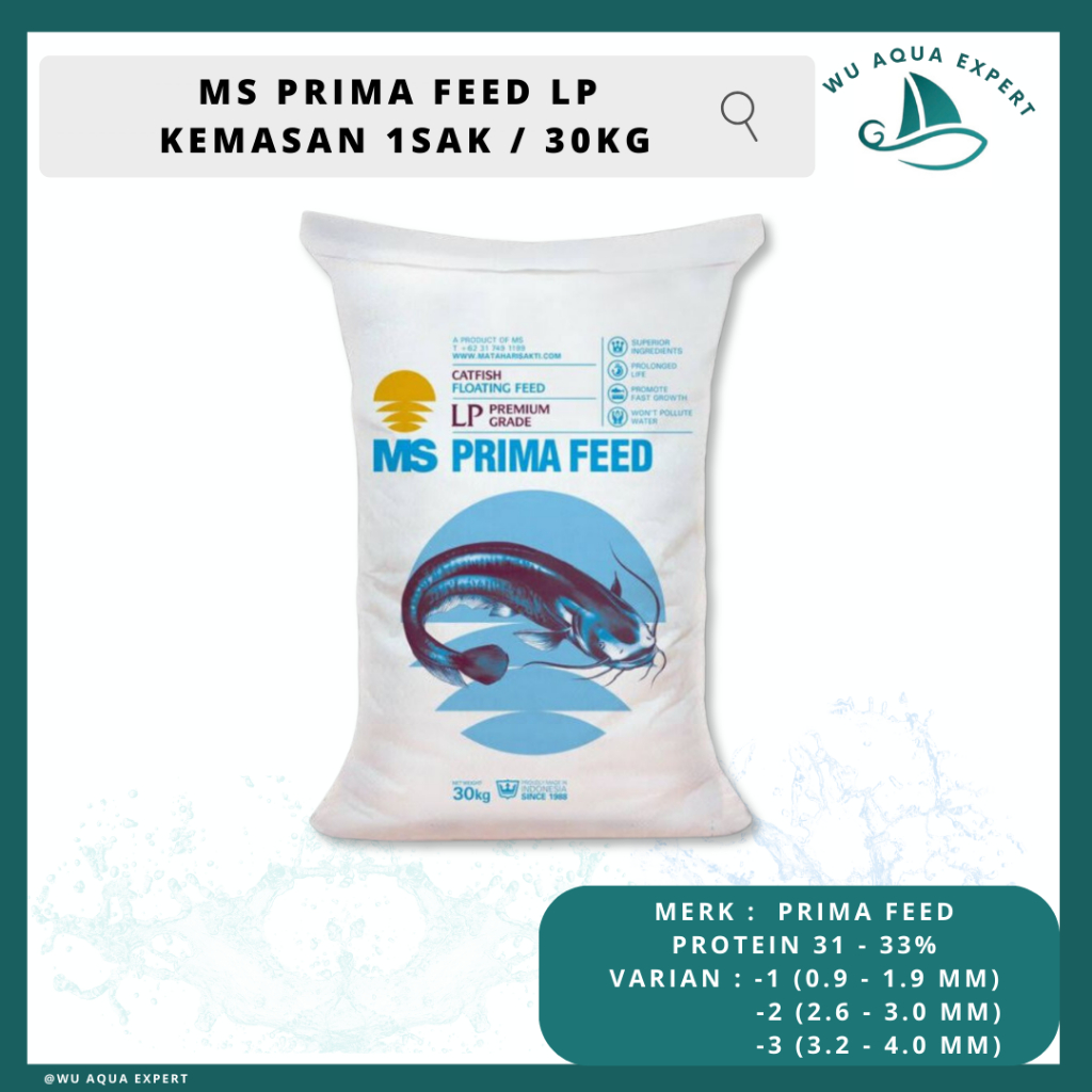 PRIMA FEED LP1 1 SAK Karung 20 Kg Pelet Pakan LP 1 Ikan Gurami, Patin, Nila, Mas, Mujaer, Bandeng, L