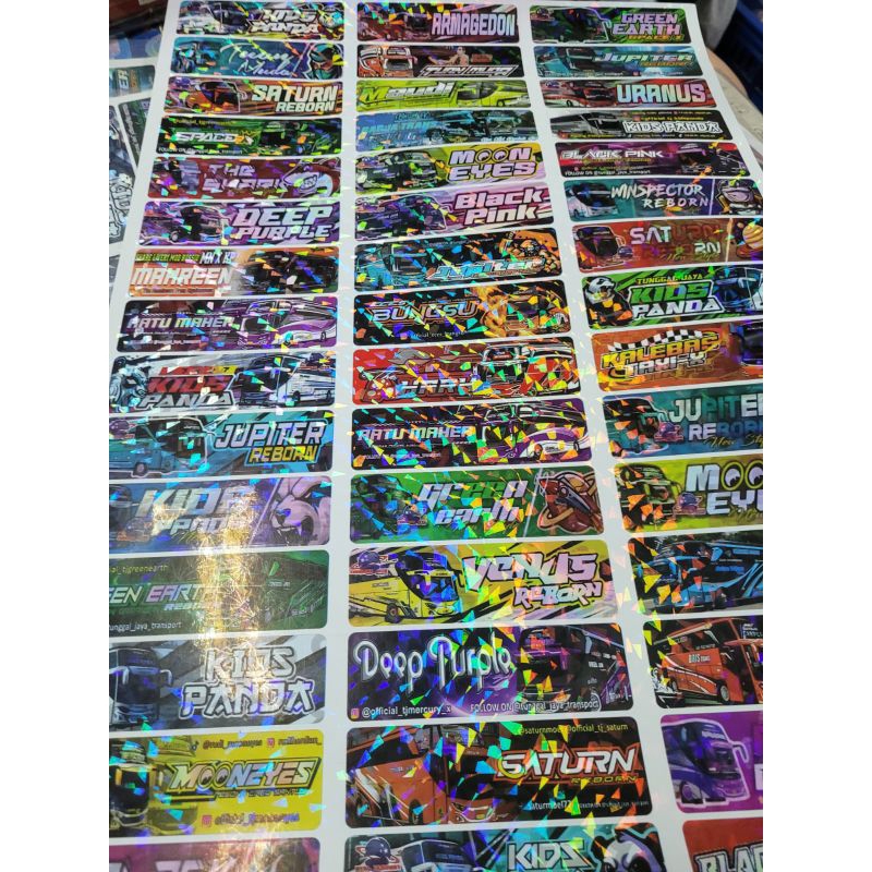 

stiker bus bis hologram 1 Lembar 45x30 cm
