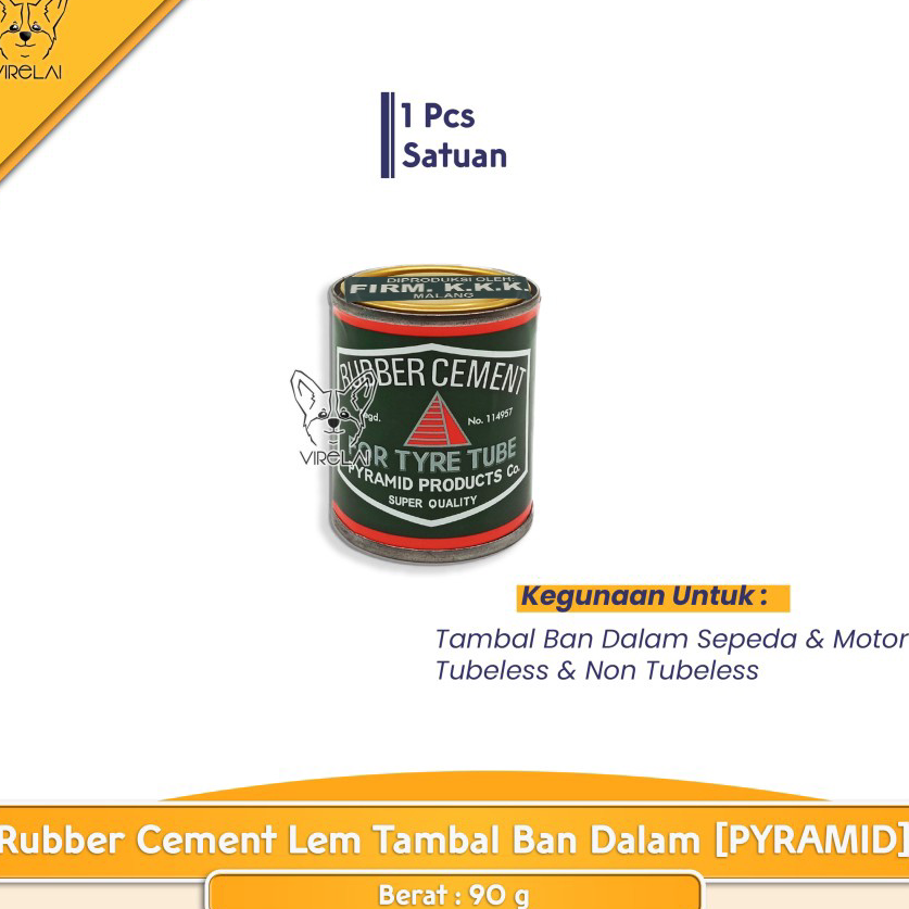 Best Seller [90 gram] Rubber Cement Lem Cacing Tubeless Karet Tambal Tip Top Pyramid tambal ban dala