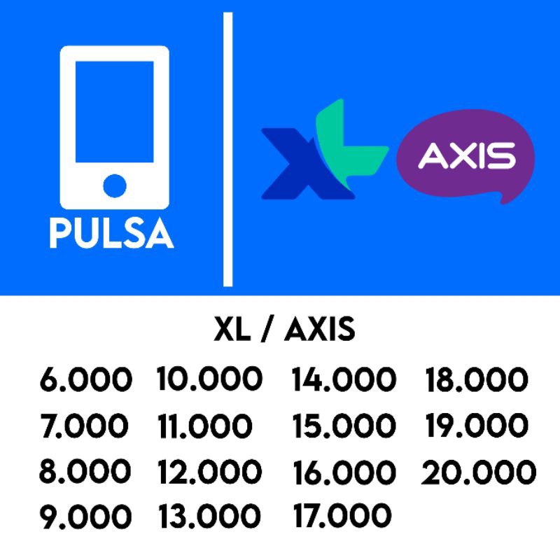 PULSA XL AXIS 6K - 20K TRANSFER MURAH (6000 - 20000)