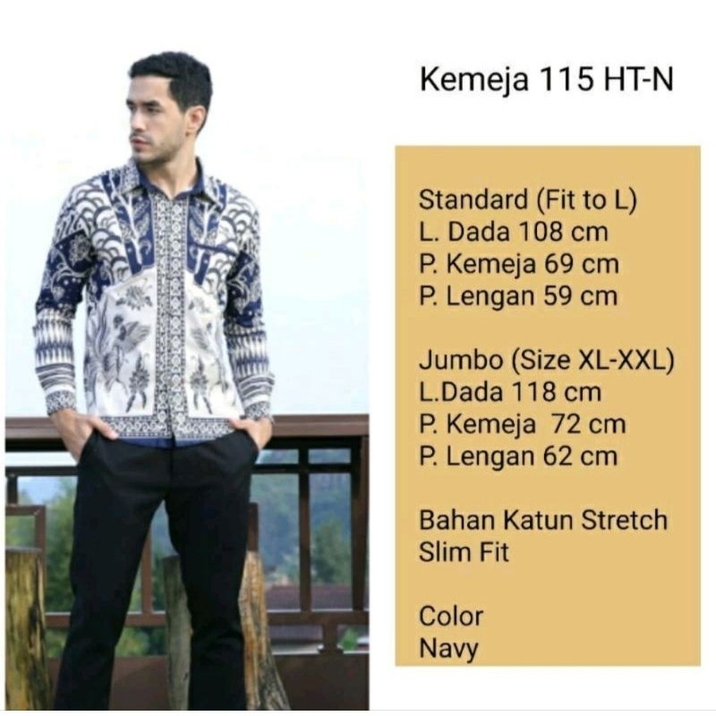 Batik Couple Biru Navy - atasan/kemeja pria