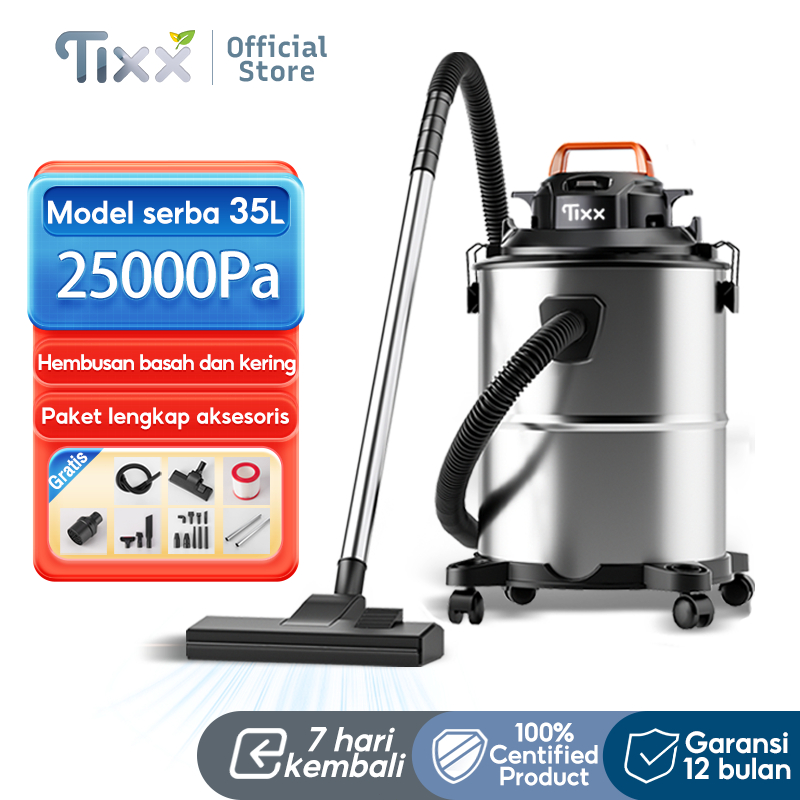 Tixx Vacuum Cleaner 35L 3in1 Vakum/Air Hisap/Blower Sedot Debu Basah Kering Vacum Blower Wet Dry Pen