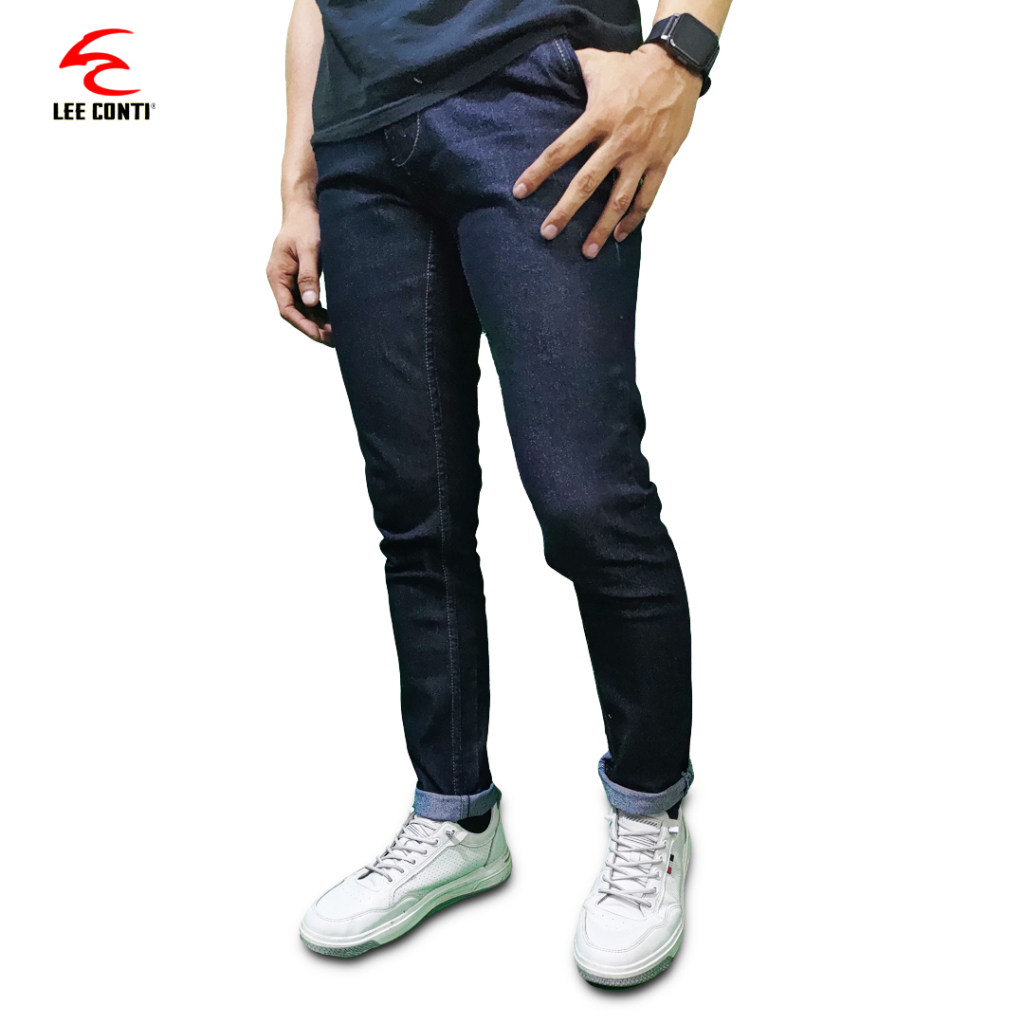 Lee Conti - Celana Panjang Pria Jeans Hitam Stretch GC 11/31