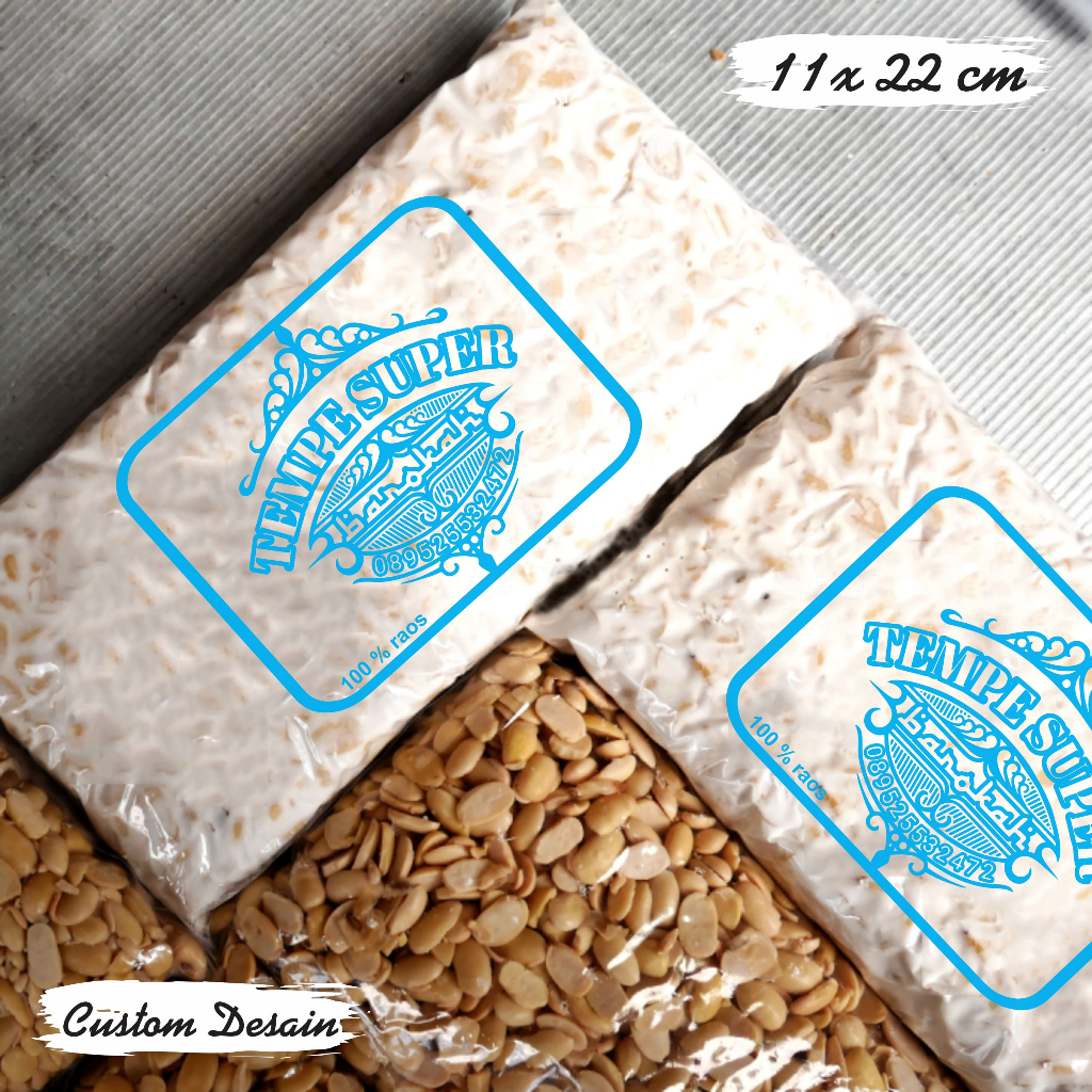 Sablon Plastik Kemasan 250 gr Tempe | Roti | Gula Pasir | Tepung | Cemilan | Kopi Ukuran 11x22 | Mur
