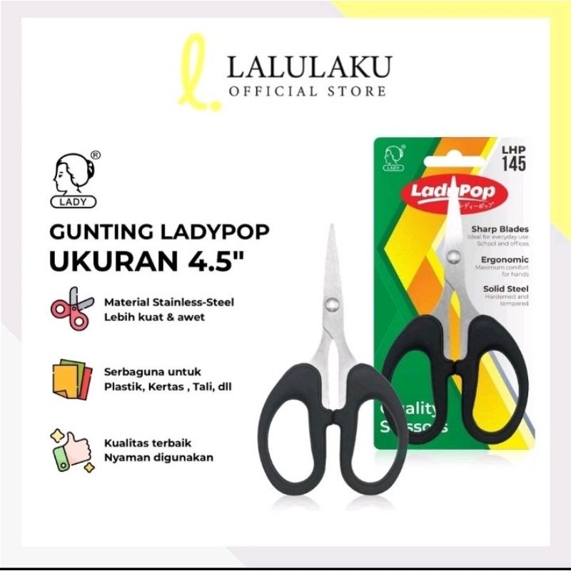 

gunting kertas ladypop 4,5inch 12cm kecil sekolah kantor