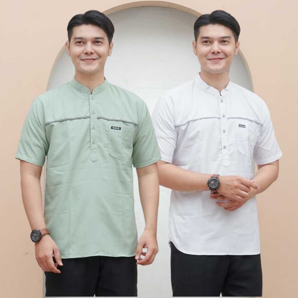 Baju Koko Pria Dewasa Lengan Pendek Pakaian Muslim Taqwa Modern Casual