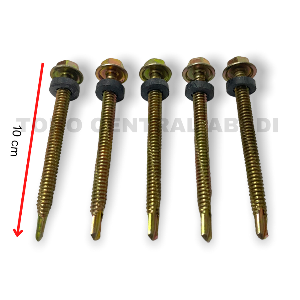 Baut Roofing / Skrup Roofing "CAMEL" 100mm, 10cm (50 pcs) /  Baut Roofing Baja Ringan / Baut Roofing