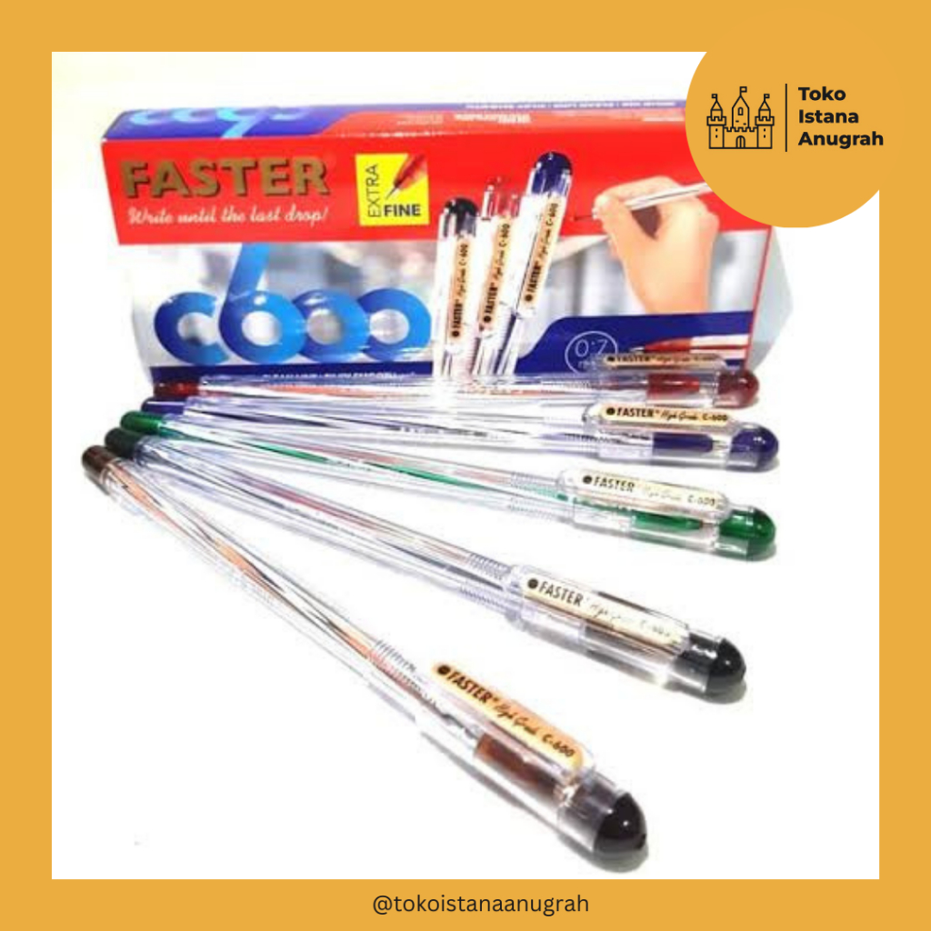 

Pulpen Ballpoint Faster C600 Hitam isi 12 pcs