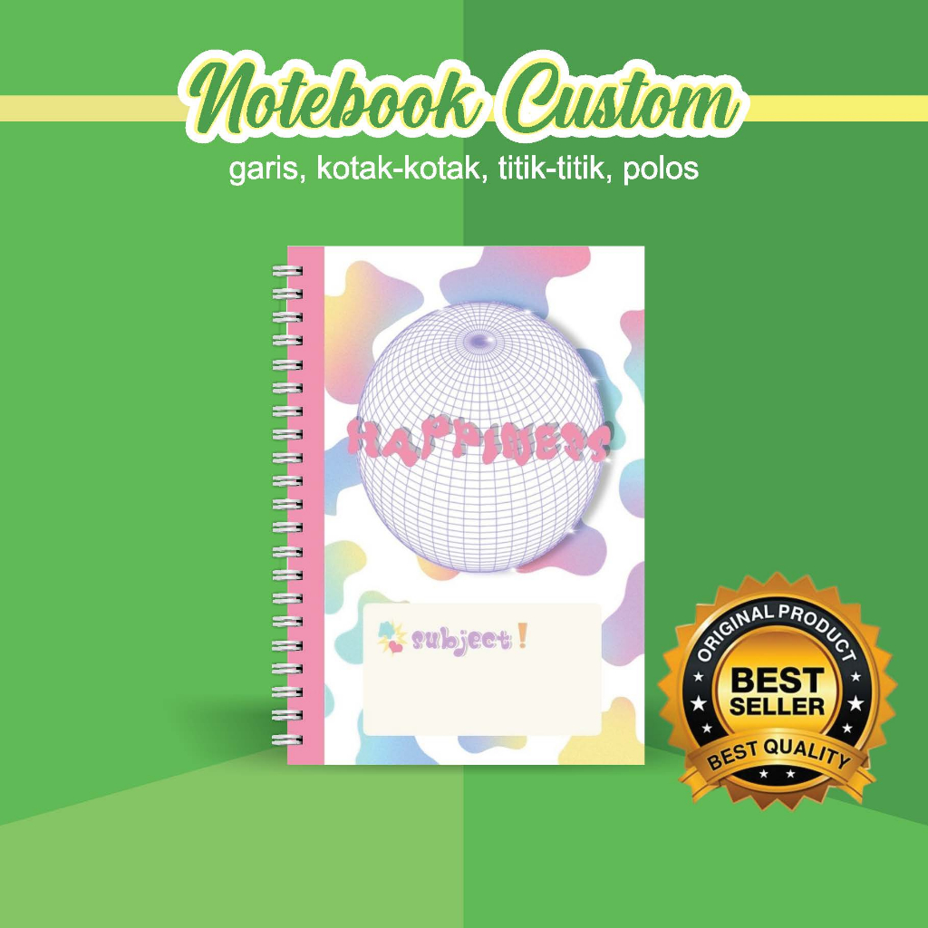 

NOTEBOOK A5 CUSTOM CATATAN/JURNAL BOOKPAPER GRID/KOTAK2#DOTTED/TITIK2#BLANK/POLOS