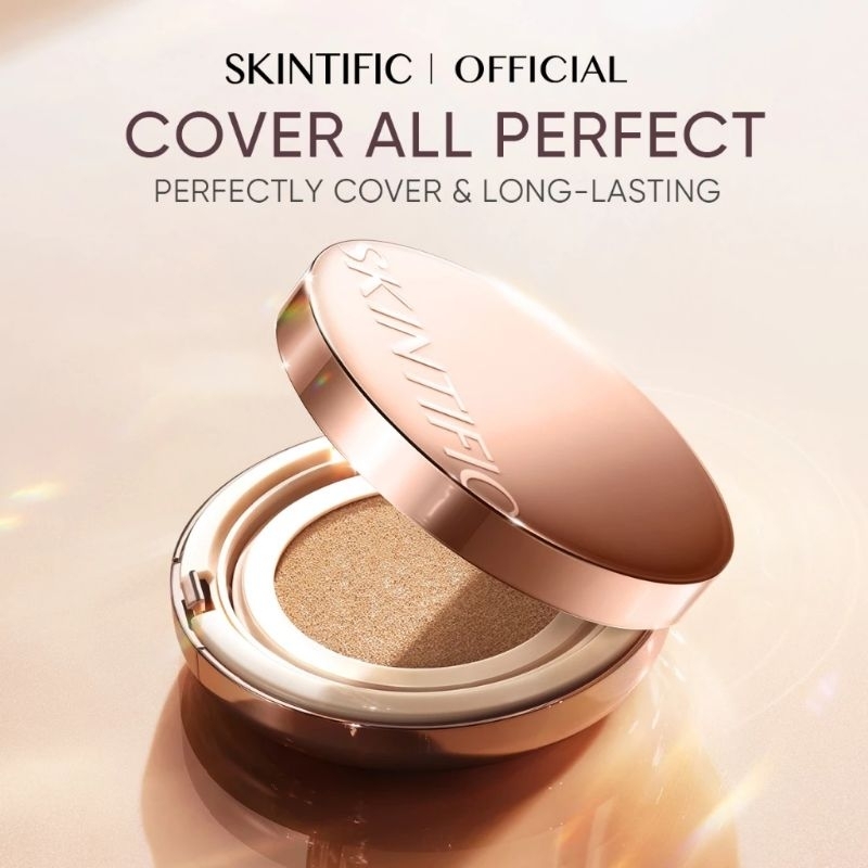 CUSHION SKINTIFIC COVER ALL PERFECT SHADE VANILA dan IVORY
