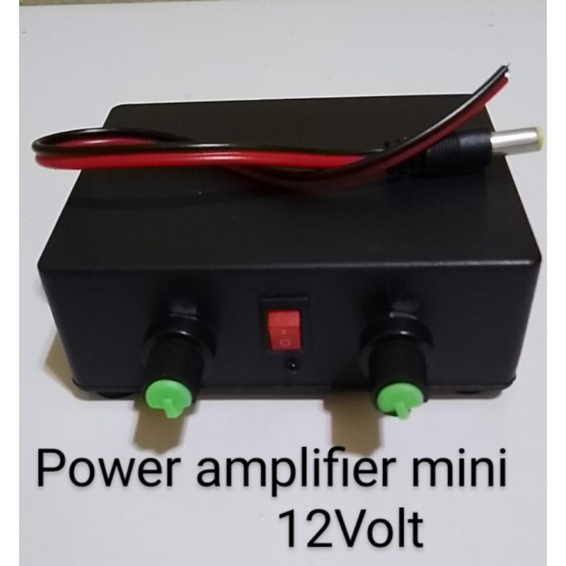 Power Amplifier mini, 12Volt,  2X15Watt + jek DC buat ke aki