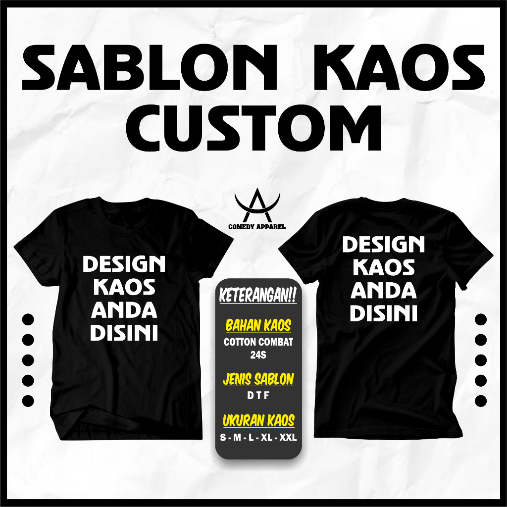KAOS SABLON SATUAN | SABLON KAOS SATUAN | SABLON KAOS | KAOS DISTRO